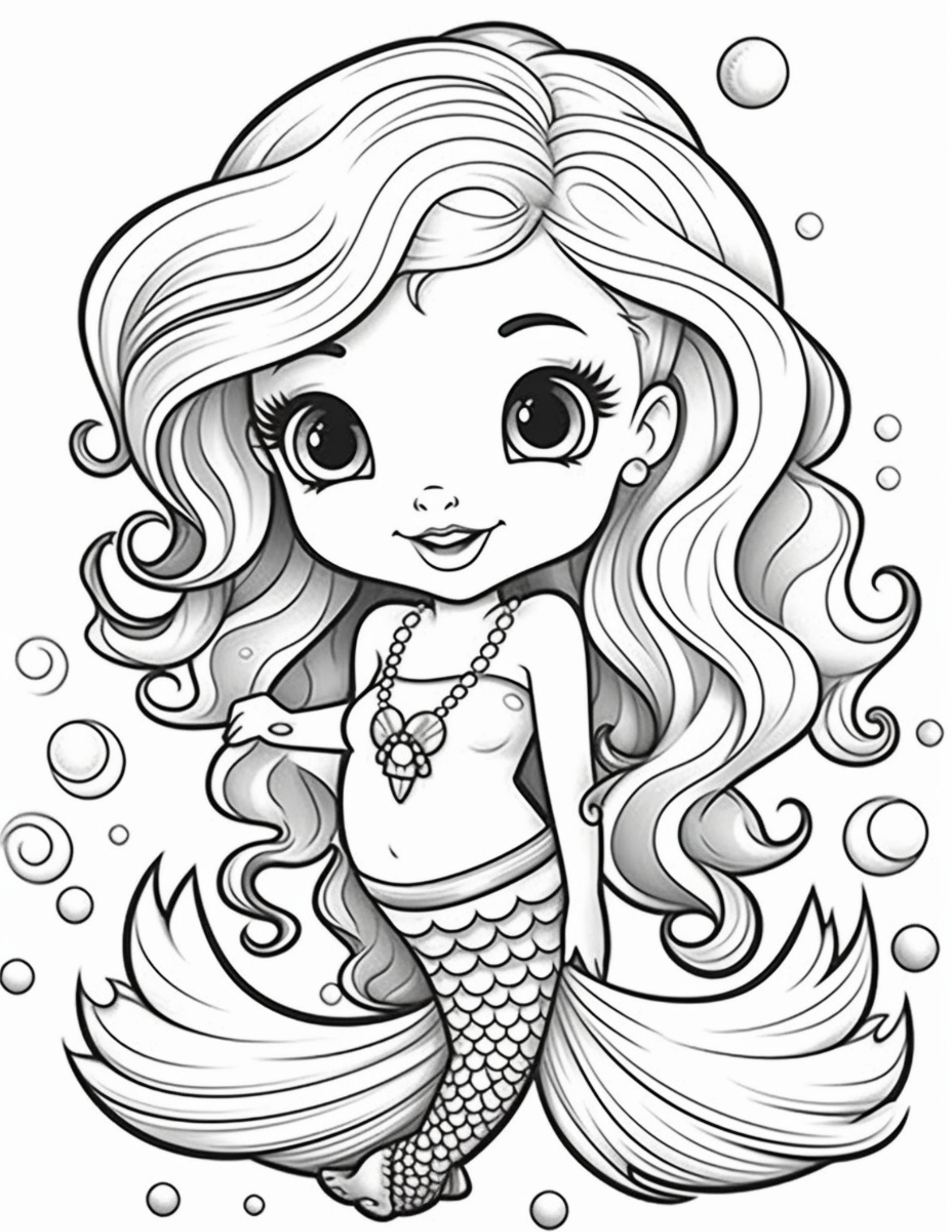 Pretty Mermaid Coloring Book for Kids: Adorable Mermaid Coloring Book For  Girls, 40 Cute, Easy Coloring Pages for Girls Ages 4-8 with Adorable  Mermaid (Kids Activity Books #2) (Paperback)