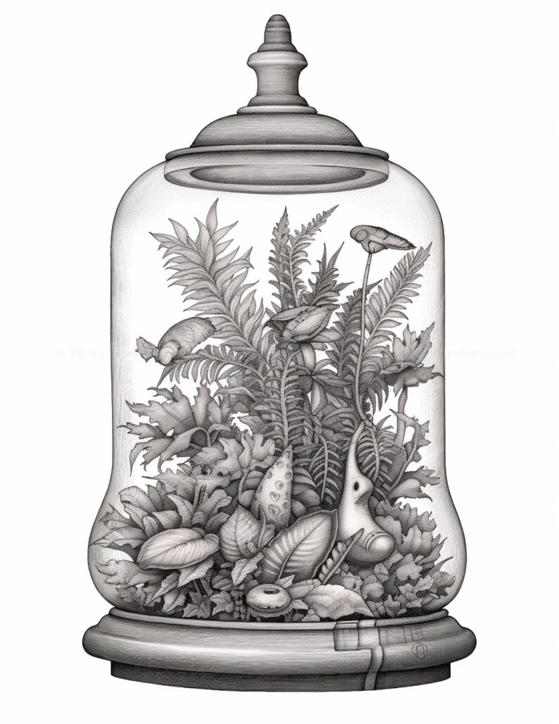 20 Terrarium Coloring Book Adults Kids Coloring Pages - Etsy Australia