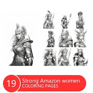 Beautiful Valkyries Coloring Book for Adults and Kids, Grayscale  Coloring Pages, Instant Download, Printable PDF File