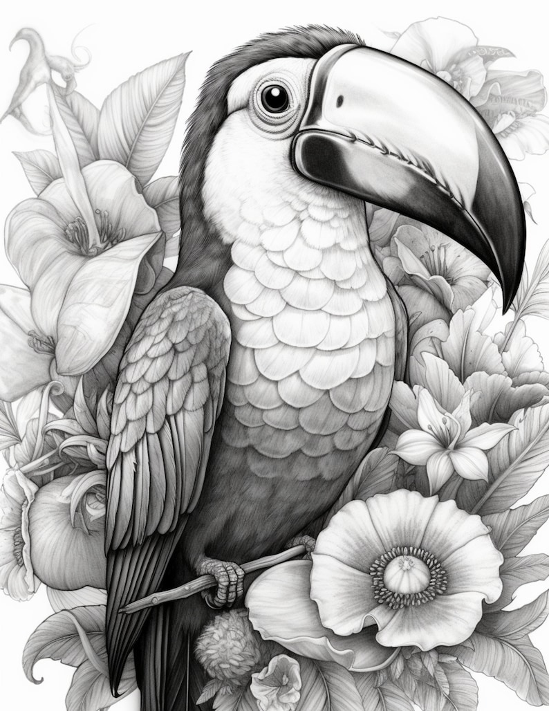 10 Unique Animal Grayscale Coloring Pages for Adults: Unwind and Unleash Your Creativity