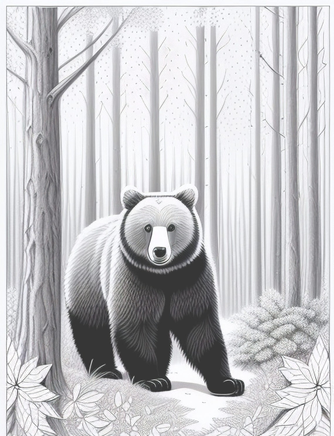 North American Animals Coloring Page Adults Kids Download Etsy