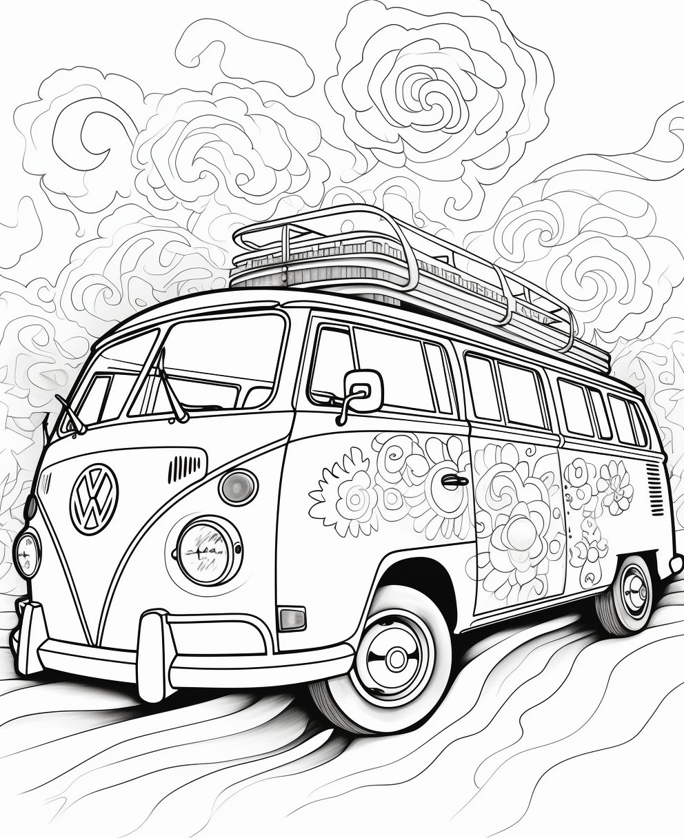 10 Campervan Coloring Pages Printable for Adults: Unleash Your Inner Artist on the Road