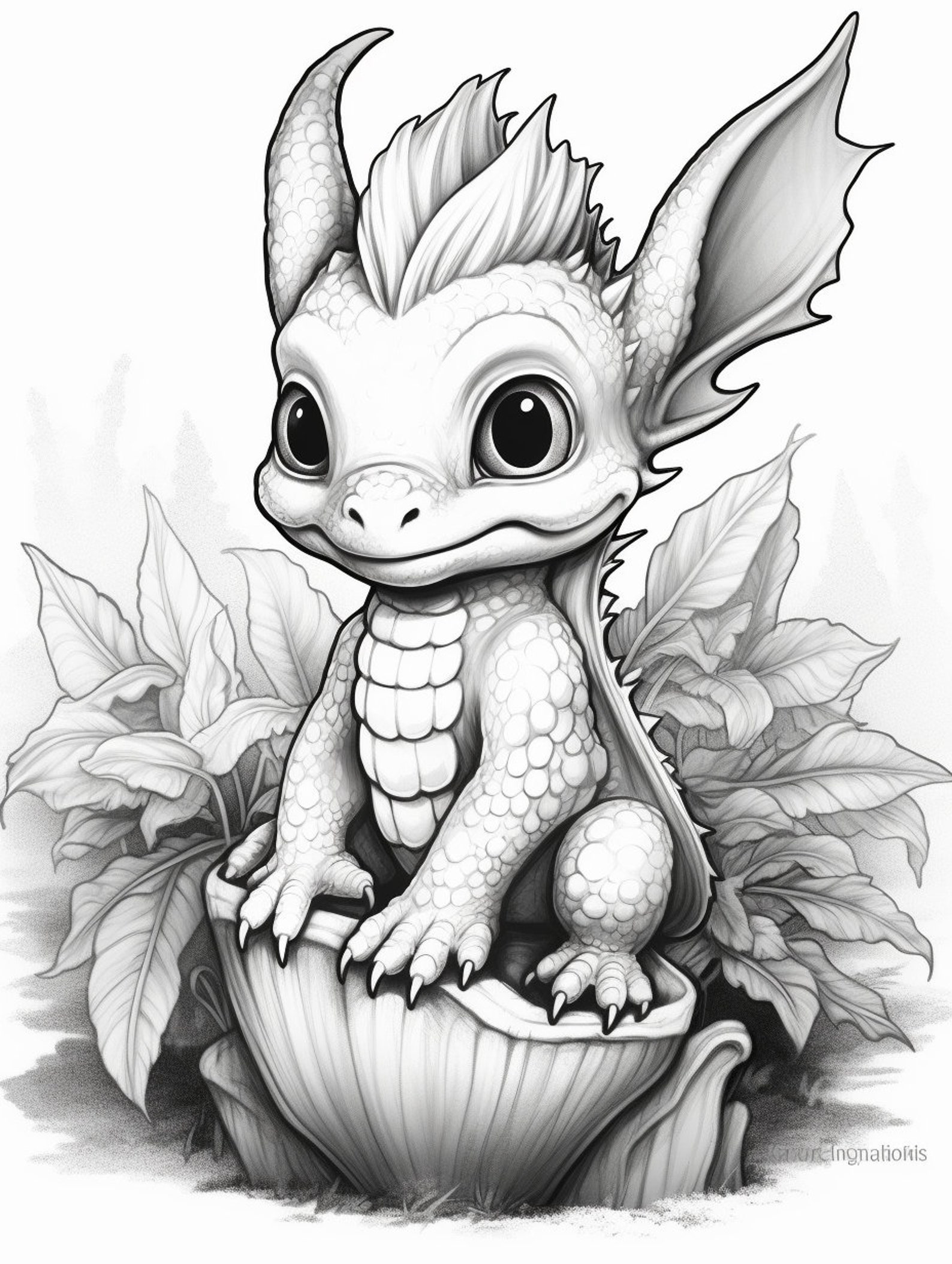 40 Baby Dragons Coloring Page for Adults and Kids Fantasy - Etsy