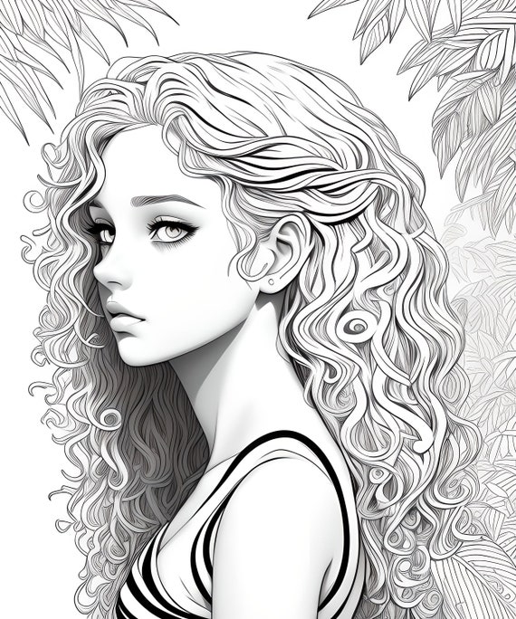 Forest Fairy Coloring Pages: Anime Fantasy Art (Instant Download)