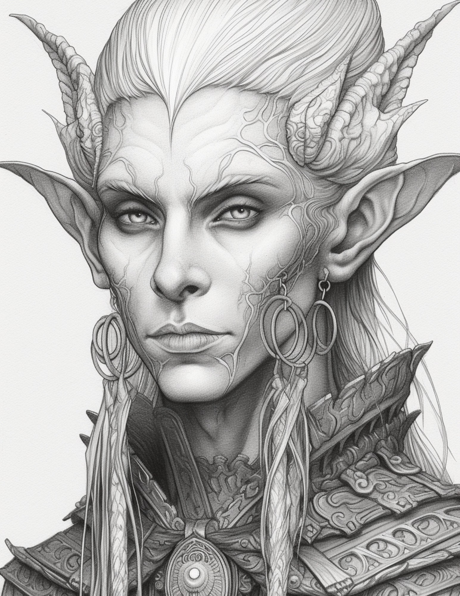 Elf Coloring Page for Adults and Teens Grayscale Coloring - Etsy