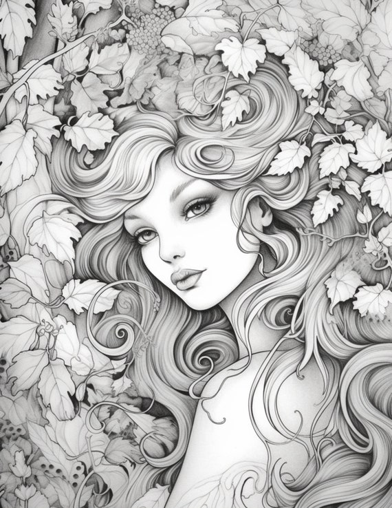 グレースケールの女性用塗り絵：多様な肖像画（印刷可能なPDF） - Etsy