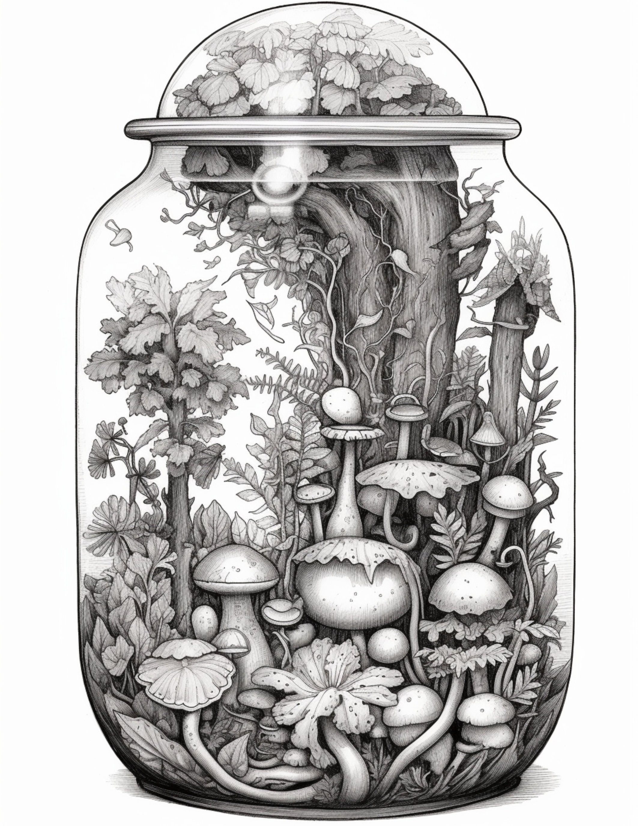 20 Terrarium Coloring Book Adults Kids Coloring Pages - Etsy