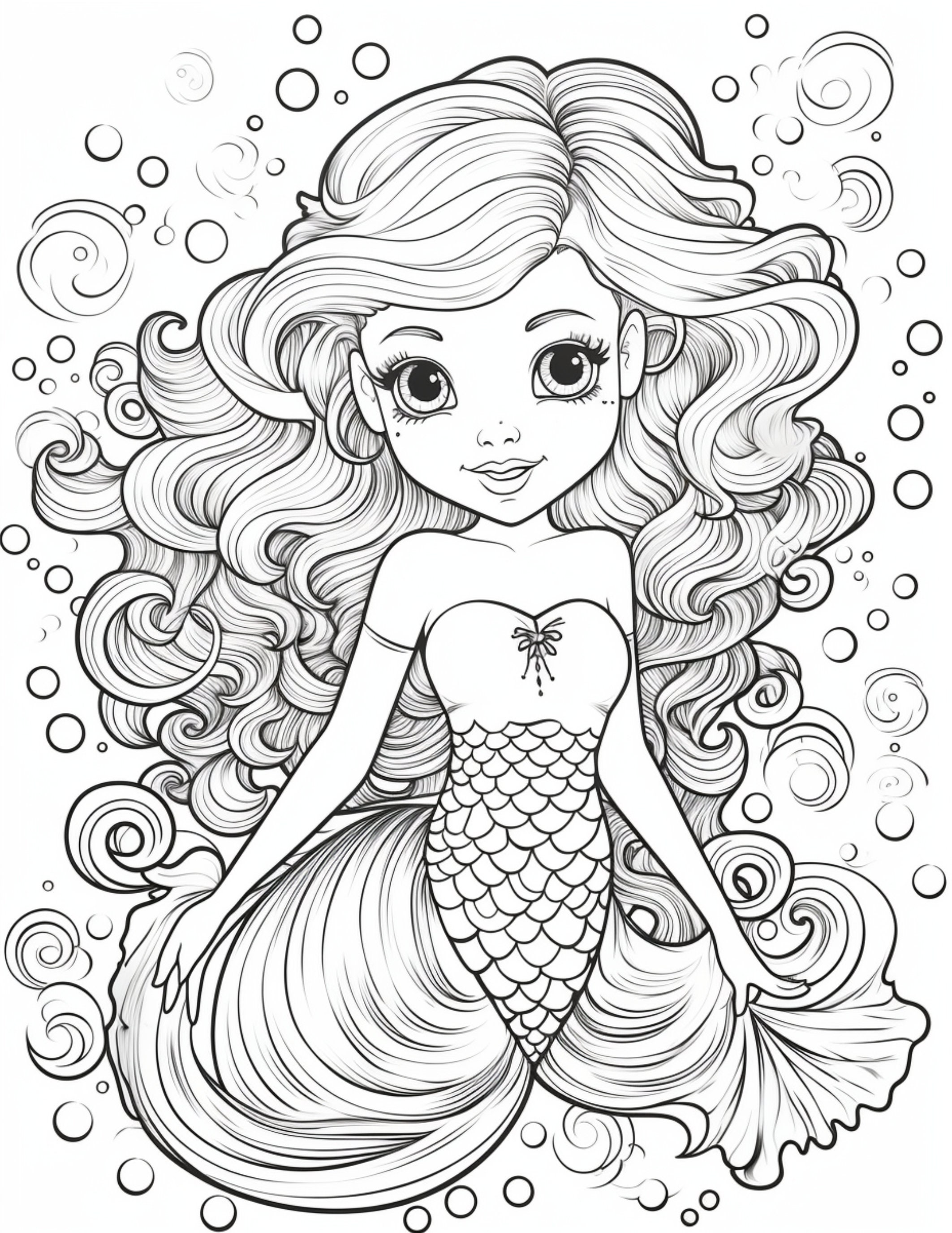 Mermaid Coloring Book for Girls Ages 2-8: Cute unique illustrations of  mermaids and their sea creature friends (Paperback)