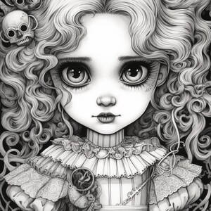 Creepy Doll Coloring Book for Adults and Kids, Instant Download ...