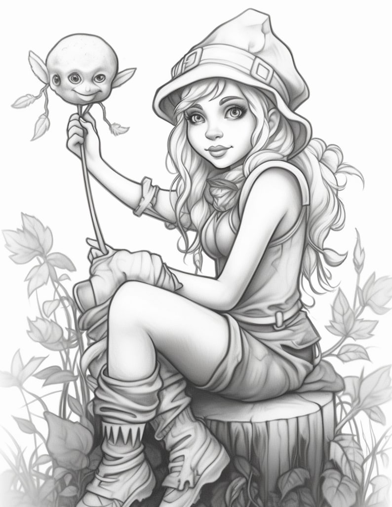 Young Gnome Coloring Book for Adults and Kids Instant - Etsy