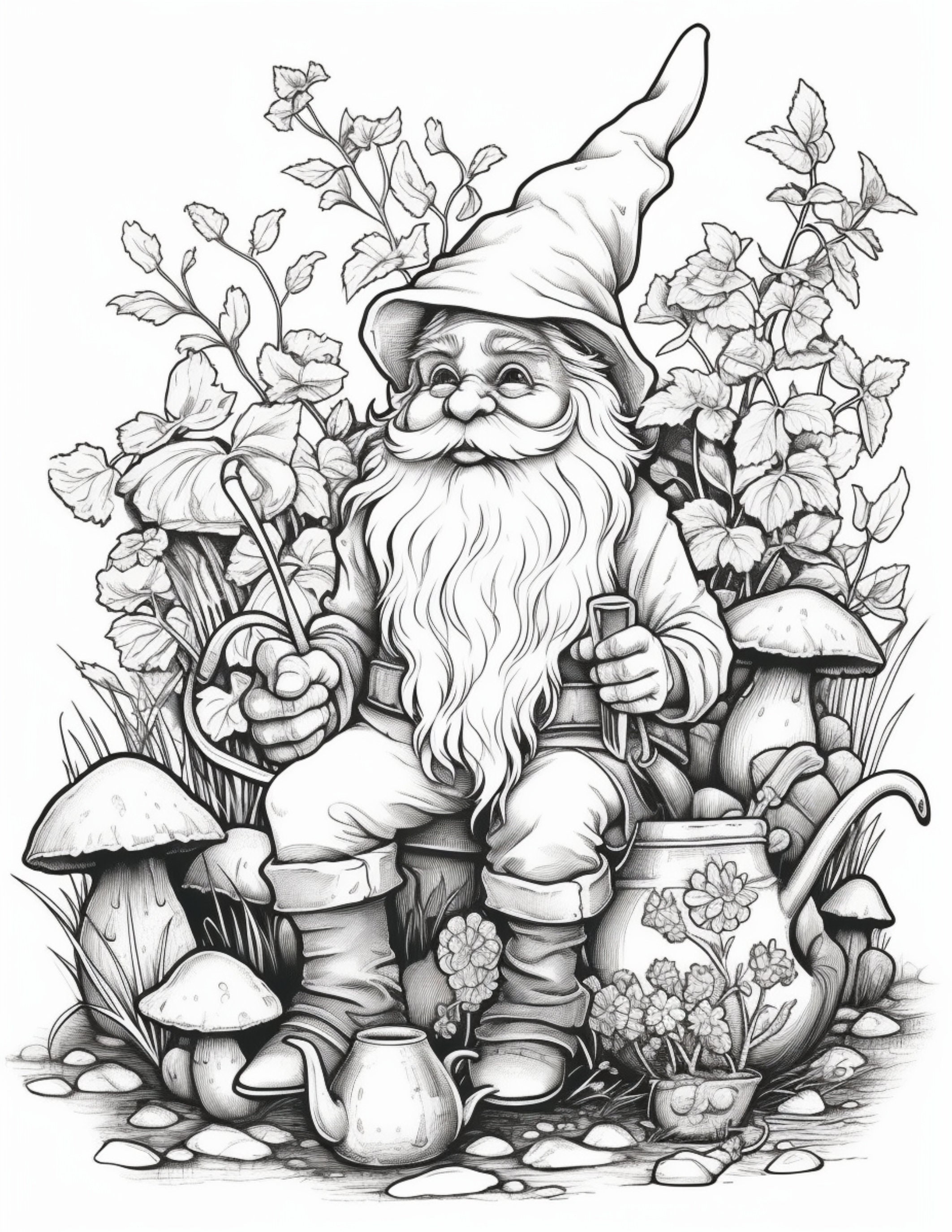 Garden Gnomes Coloring Book for - Il Fullxfull.4941273759 Rhbu 