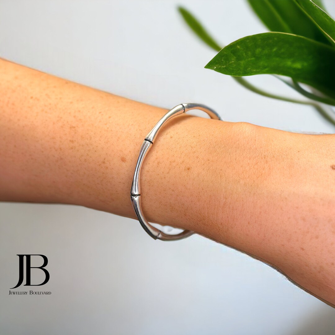The Bailey Bamboo Bracelet-Silver main image 1