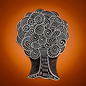 Pottery Stamp, Soap Stamp, Textile Stamp, Indian wood stamp, Tjap, Hand Carved, Stamp for Clay, Block print Stamp - Tree of Wonder