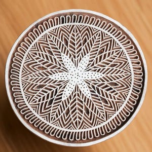 Pottery Stamp, Soap Stamp, Textile Stamp, Indian wood stamp, Tjap, Hand Carved, Stamp for Clay, Block print Stamp - Radiant Flower