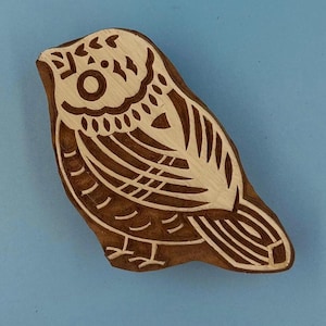 Drewniany blok drukarski Canary Bird, stempel ceramiczny, Batik Tjaps, stempel Blaudruck, stemple rzeźbione w kwiaty