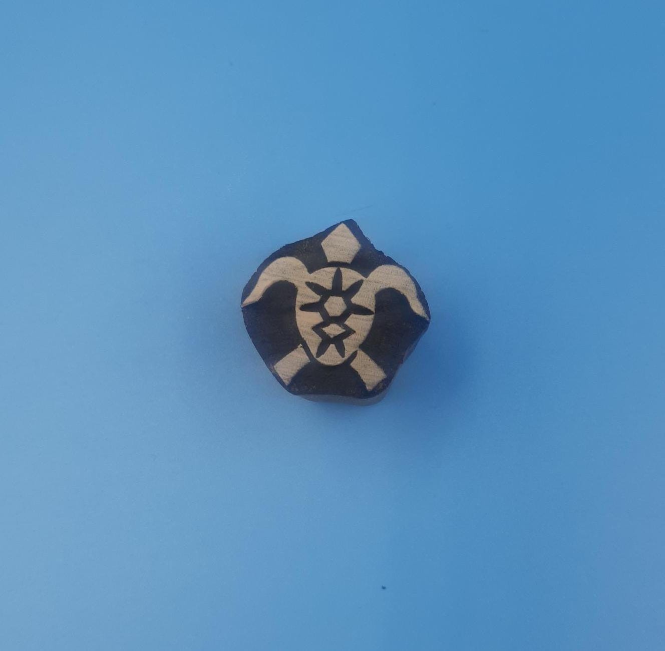 Solid Turtle Wooden Printing Block Pottery Stamp, Batik Tjaps, Blaudruck stempel