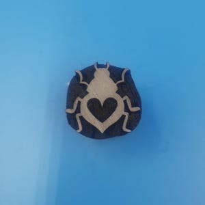 Love Bug Wooden Printing Block Pottery Stamp, Batik Tjaps, Blaudruck stempel