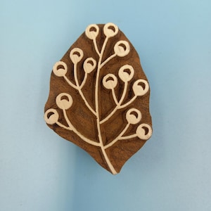 Garden Berries Wooden Printing Block Pottery Stamp, Batik Tjaps, Blaudruck stempel