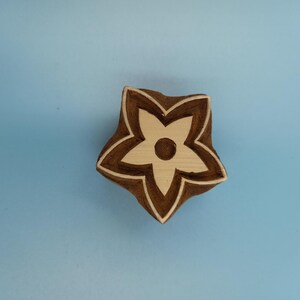 Star FlowerWooden Printing Block Pottery Stamp, Batik Tjaps, Blaudruck stempel