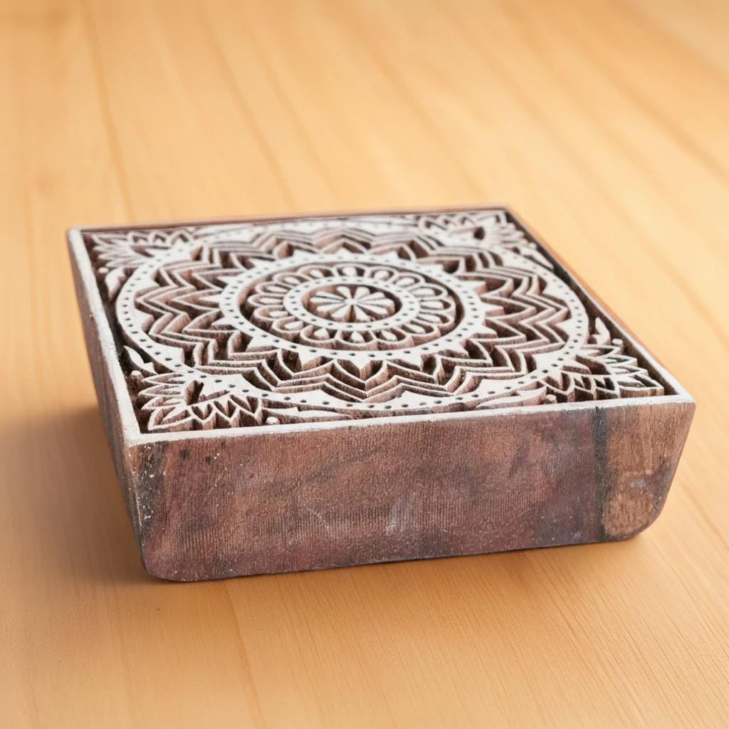Wood Block - Flower Mandala