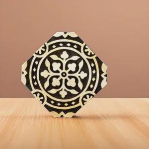 Indian Wooden Printing Block - Large Patterned Tile 1