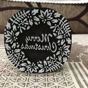 Corona navideña, artesanía artística india, bloque de impresión de madera, sello de cerámica, batik, estampado de ceramistas.