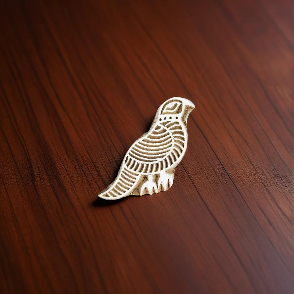 Wooden Parakeet Stamp | Printing Blocks for Batik and Fabric Printing
