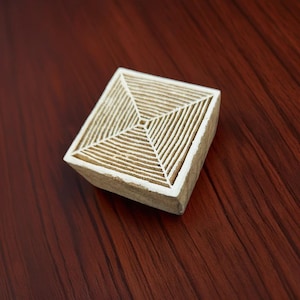 Pottery Stamp, Soap Stamp, Textile Stamp, Indian wood stamp, Tjap, Hand Carved, Stamp for Clay, Block print Stamp - Square Woodblock