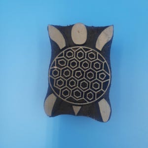 Geometrische Schildkröte Indische Kunsthandwerk Artikel Holzdruck Block Keramik Stempel, Batik Tjaps, Blaudruck stempel