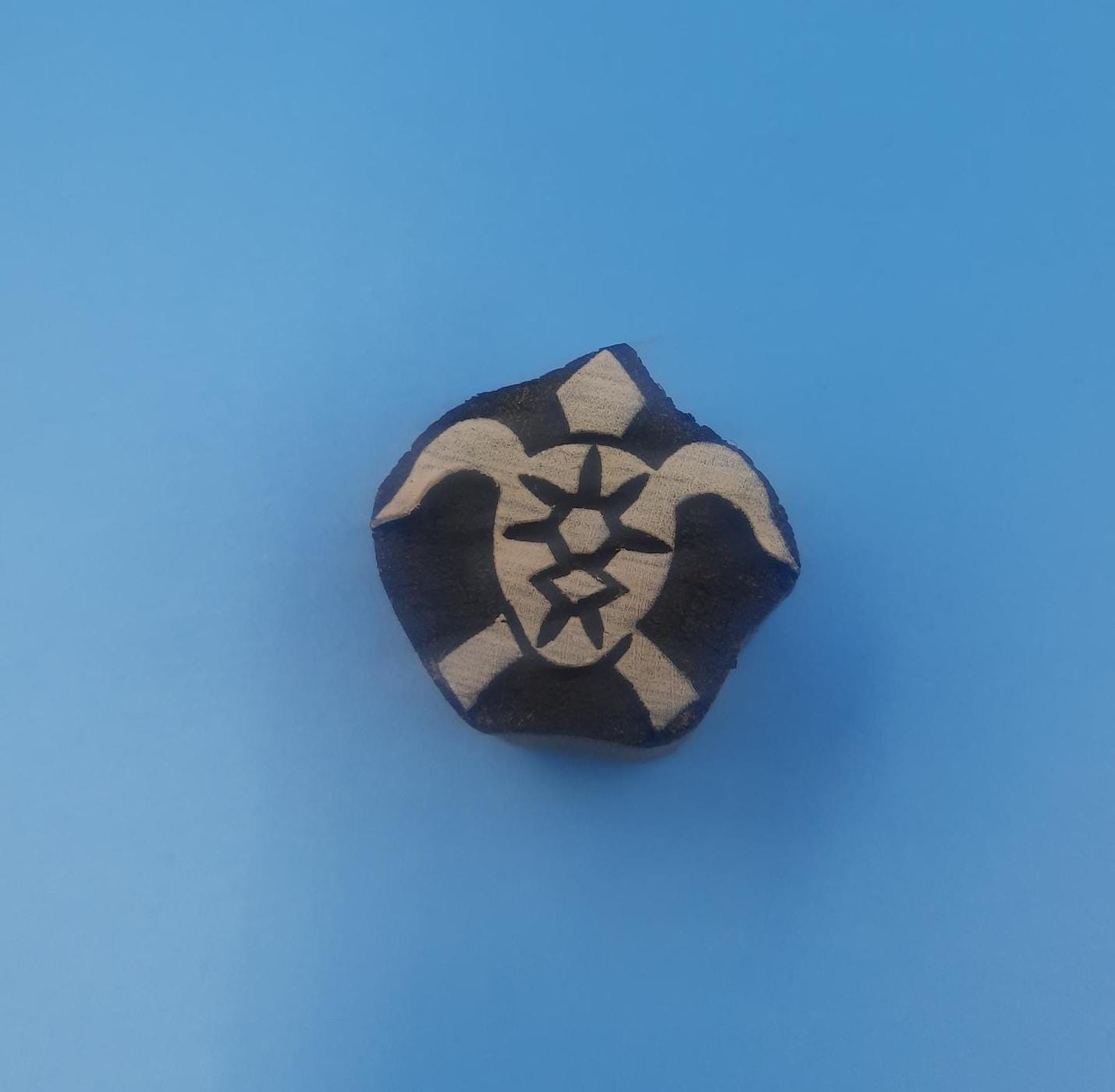 Solid Turtle Wooden Printing Block Pottery Stamp, Batik Tjaps, Blaudruck stempel