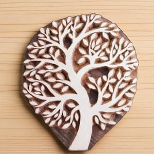 Pottery Stamp, Soap Stamp, Textile Stamp, Indian wood stamp, Tjap, Hand Carved, Stamp for Clay, Block print Stamp - Tree