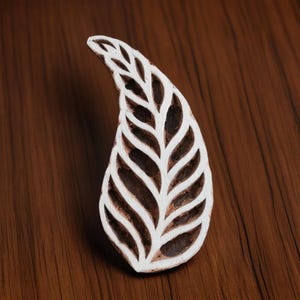 Stamp for Clay, Textile Stamp, Pottery Stamp, Tjaps, Blockprint Stamp - Unfurling Leaf