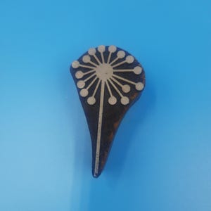 Bold Single Seedhead Wooden Printing Block Pottery Stamp, Batik Tjaps, Blaudruck stempel