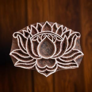 Pottery Stamp, Soap Stamp, Textile Stamp, Indian wood stamp, Tjap, Hand Carved, Stamp for Clay, Block print Stamp - Lotus