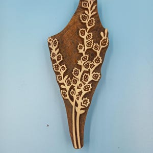 Farm Bush and Berries Wooden Printing Block Pottery Stamp, Batik Tjaps, Blaudruck stempel