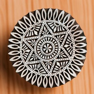 Pottery Stamp, Soap Stamp, Textile Stamp, Indian wood stamp, Tjap, Hand Carved, Stamp for Clay, Block print Stamp - Super Star