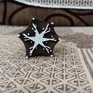 Funky Star Indian Artistic Handicraft Item Drewniany blok drukarski Pieczątka ceramiczna, Batik Tjaps, stempel Blaudruck, kwiatowe rzeźbione stemple