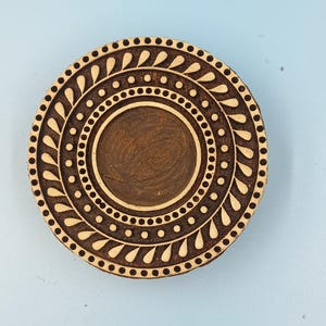 Mandala houten drukblok aardewerk stempel, batik tjaps, Blaudruck stempel