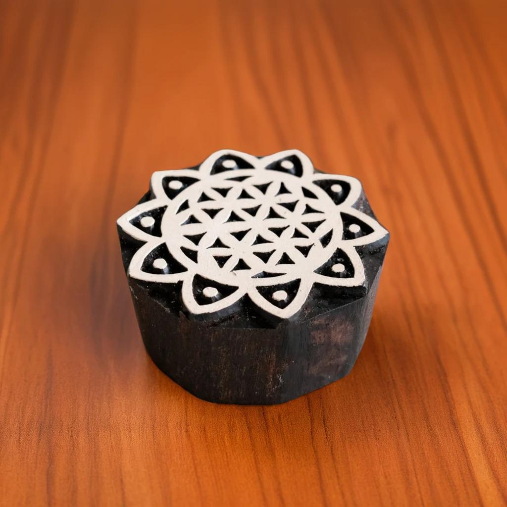 Wood Block - Geometric Bloom