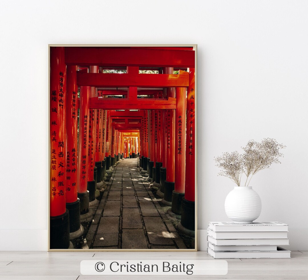 Fushimi Inari Torii Japanese Gates in Kyoto Japan. Color Fine Art Print