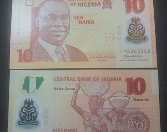 NIGERIA 10 Naira Banknote, P-39r, Stempelglanz von 2022; Eigenschaften Alvan Ikoku