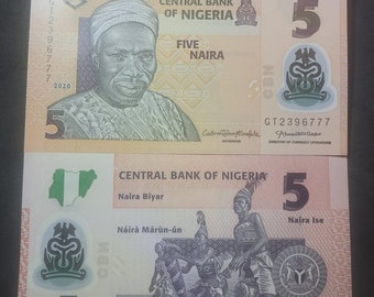 NIGERIA 5 Naira Banknote, P-38l, Stempelglanz von 2020; Eigenschaften Trommelspieler
