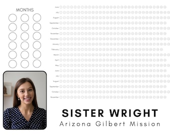 Missionary Countdown / Sister / Bubble Chart / 18 month countdown / customize