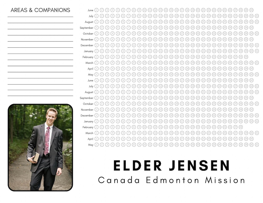 Missionary Countdown / Elder / Area &amp; Companion/ Bubble Chart / 24 ...