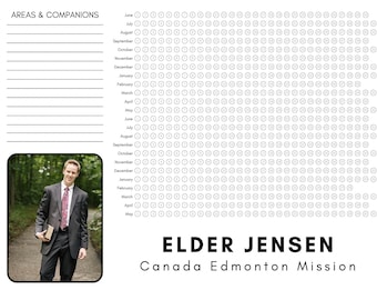 Missionary Countdown / Elder / Area & Companion/ Bubble Chart / 24-month countdown / customize