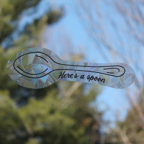 Spoon Suncatcher Sticker, Spoonie, Spoon theory, Prism light effect, Mood lighting, Mental health, Disability, Neurodivergent, Self care