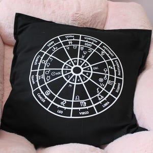 Taie d'oreiller carte natale, coussin, personnalisé, signes du zodiaque, thème natal, horoscope, astrologie, cadeau pour elle, cadeau pour lui, céleste