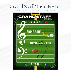 Football Grand Staff Music Poster (Printable)