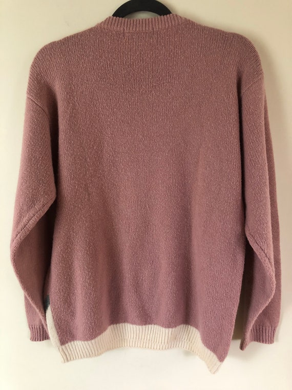 Beautiful Vintage Textured Knit Pastel Pullover - image 6