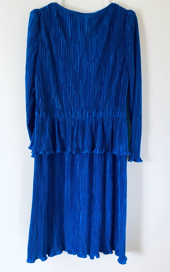 True Vintage Union Made in USA Blue Pleated Dress - image 6